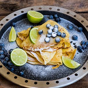 Blueberry Crepe With Lime and Sugar